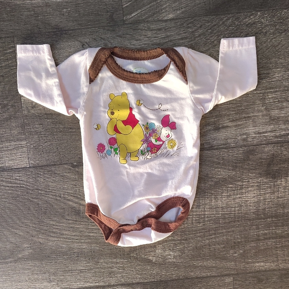 Disney Winnie the Pooh White and Brown Bodysuit